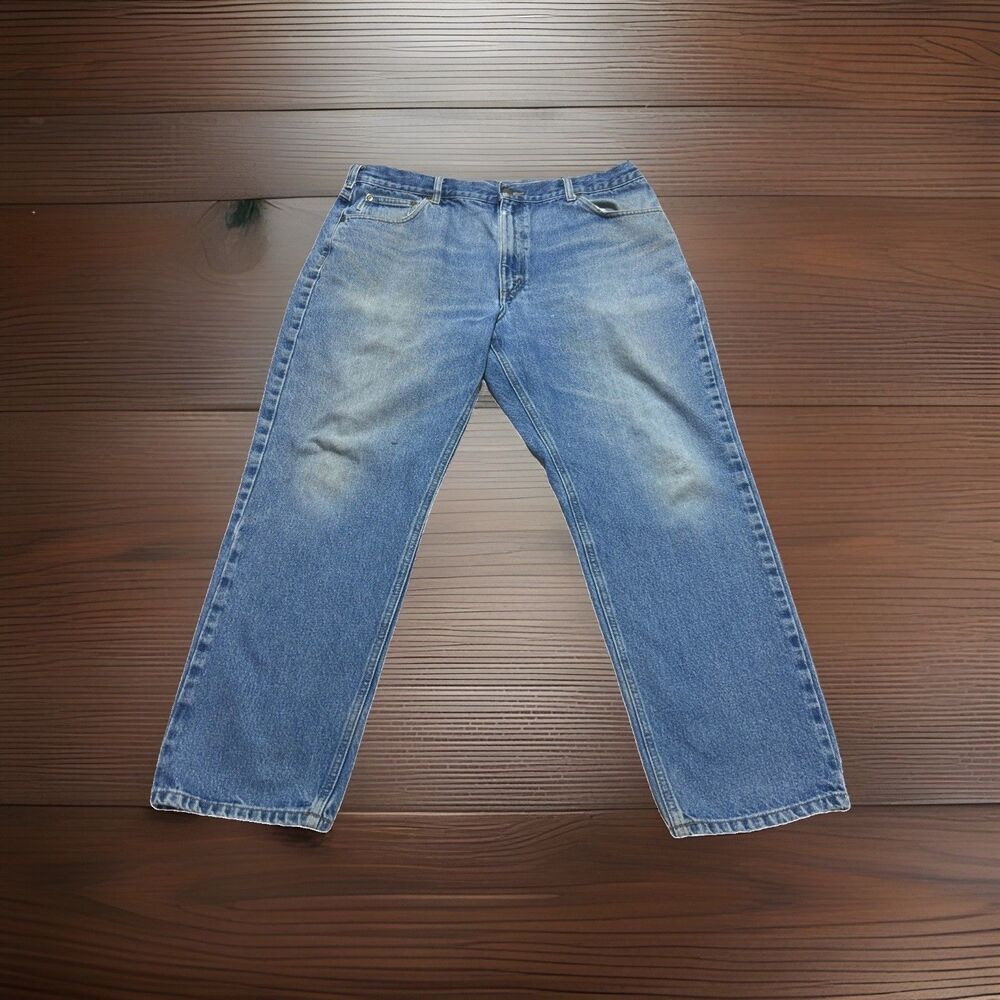 Carhartt Jeans Mens 40x30 Blue Denim Traditional Fit Straight Leg B480-DPS